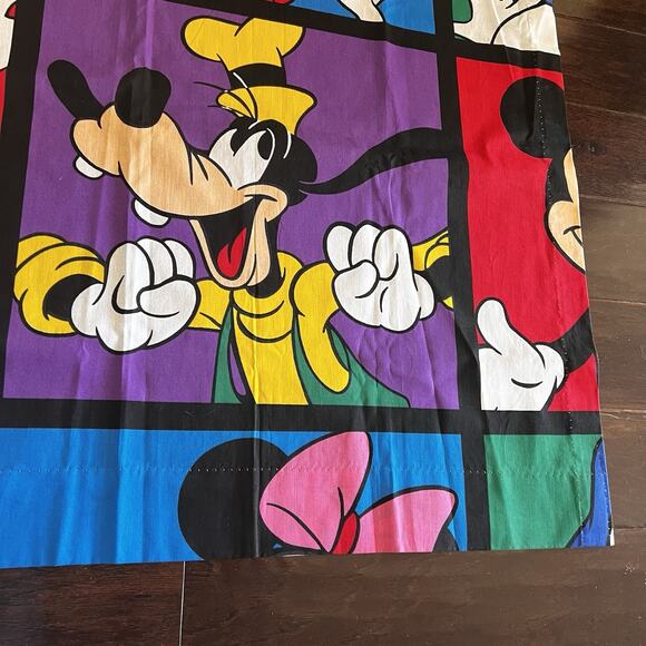 VTG Disney Mickey Mouse Curtain Made In USA 80” X 63” New No Packaging Colorful - Picture 4 of 11
